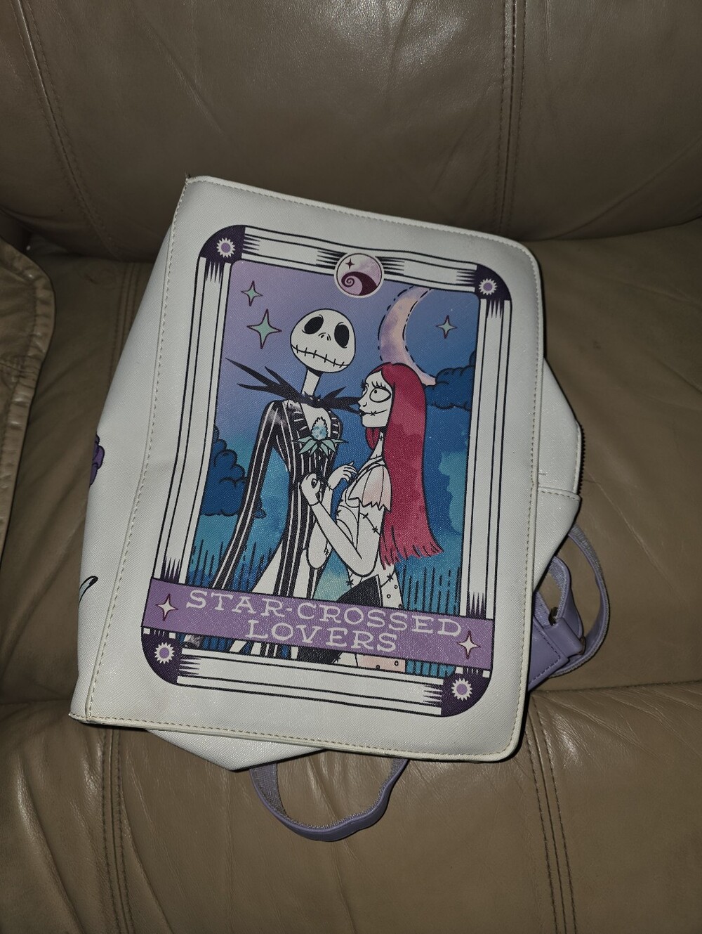Nightmare Before Christmas "Star-Crossed Lovers" tarot card backpack